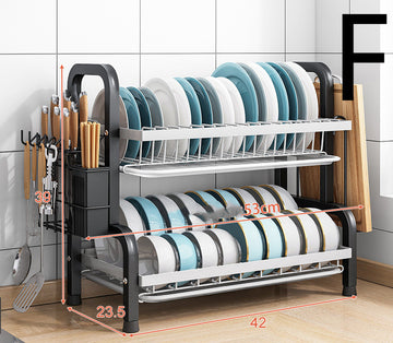 My Cook Ease 2-Tier Dish Drying Rack – Stainless Steel Countertop Organizer with Utensil Holder
